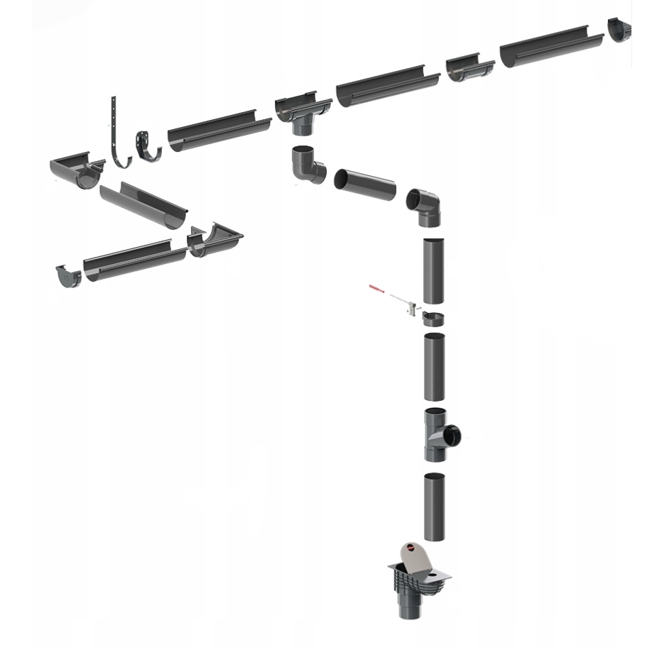 Krop odkvap 125 mm hnedý